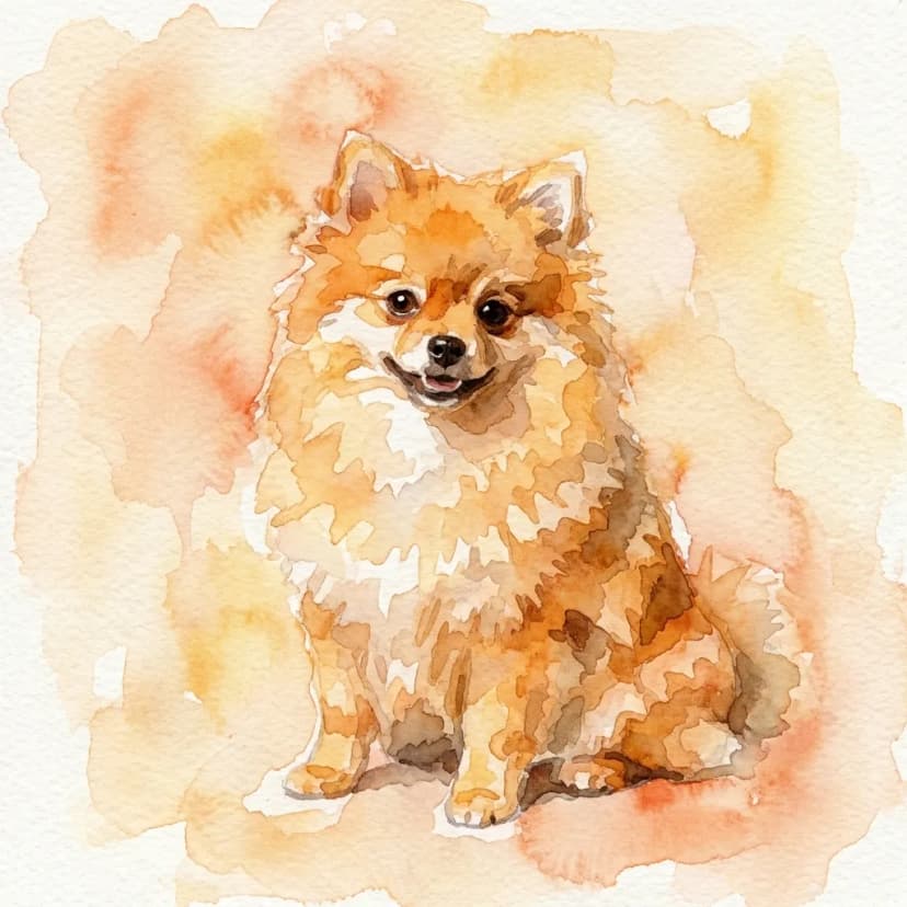 pomeranian Watercolor Result