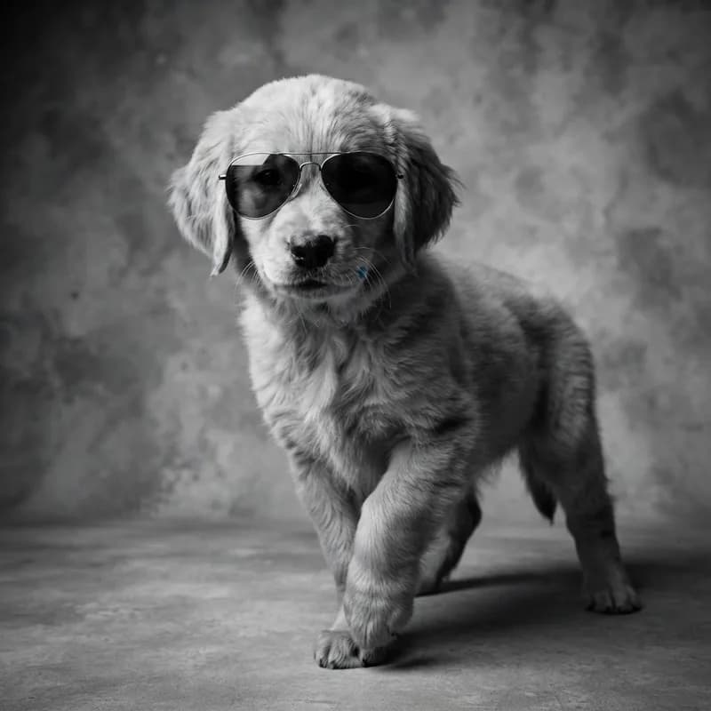 Sunglasses B&W Pet Portrait
