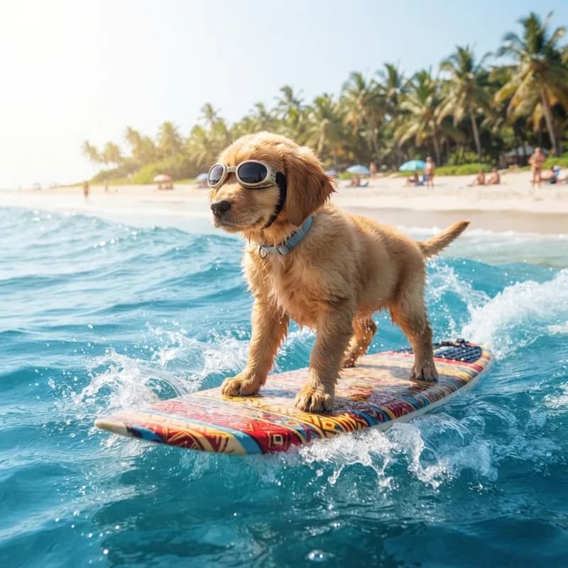 Surfing Pet Portrait